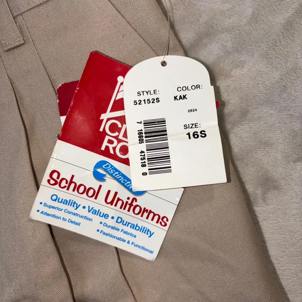 2 Pack Classroom School Uniforms Khaki Pleated Shorts Kids Size 16S 52152S Tan